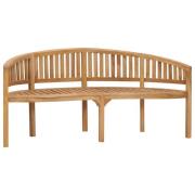 vidaXL Benk bananformet 180 cm heltre teak