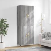 vidaXL Highboard grå sonoma 69,5x34x180 cm konstruert tre