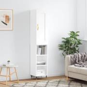 vidaXL Highboard hvit 34,5x34x180 cm konstruert tre