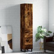 vidaXL Highboard røkt eik 34,5x34x180 cm konstruert tre