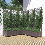 vidaXL Plantekasse med espalier brun 120x120x121,5 cm PP