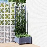 vidaXL Plantekasse med espalier mørkegrå 40x40x121,5 cm PP