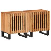 vidaXL Nattbord 2 stk 40x34x46 cm heltre akasie