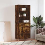 vidaXL Highboard røkt eik 69,5x34x180 cm konstruert tre