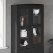 vidaXL Topp for highboard VIKEN svart heltre furu