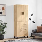 vidaXL Highboard sonoma eik 69,5x34x180 cm konstruert tre