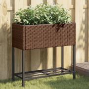 vidaXL Plantekasser med hylle 2 stk brun 70x28x70 cm polyrotting