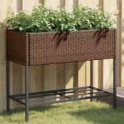 vidaXL Plantekasser med hylle 2 stk brun 90x40x75 cm polyrotting