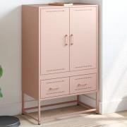 vidaXL Highboard rosa 68x39x111,5 cm stål