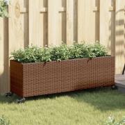 vidaXL Plantekasser med hjul 2 stk brun 107x32x38 cm polyrotting