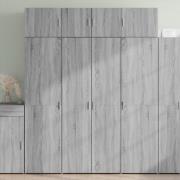 vidaXL Highboard grå sonoma 80x42,5x185 cm konstruert tre