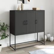 vidaXL Highboard svart 100,5x39x107 cm stål