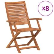 vidaXL Sammenleggbare hagestoler 8 stk 57x66x95 cm heltre akasie