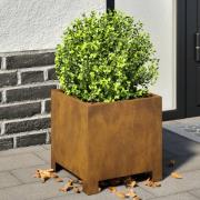 vidaXL Hageplanter 2 stk 30x30x30 cm oksidert stål