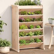 vidaXL Vegghengt plantekasse 6 etasjer 69x40x101,5 cm heltre furu