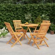 vidaXL Hagespisegruppe 5 deler heltre teak