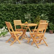 vidaXL Hagespisegruppe 5 deler heltre teak