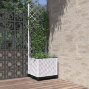 vidaXL Plantekasse med espalier hvit 40x40x136 cm PP