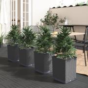 vidaXL Plantekasser 4 stk svart 30x30x37 cm polypropylen