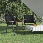 vidaXL Campingstoler 2 stk svart 54x55x78 cm oxfordstoff