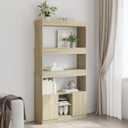 vidaXL Highboard sonoma eik 92x33x180 cm konstruert tre