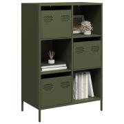 vidaXL Highboard olivengrønn 68x39x103,5 cm stål