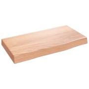 vidaXL Vegghylle lysebrun 40x20x4 cm behandlet heltre eik