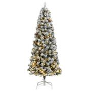 vidaXL Kunstig hengslet juletre med 300 LED og kulesett 180 cm