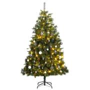 vidaXL Kunstig hengslet juletre med 300 LED og kulesett 240 cm