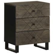 vidaXL Nattbord svart 50x33x62 cm heltre mango