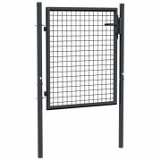 vidaXL Hageport netting galvanisert stål 100x125 cm grå