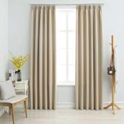 vidaXL Lystette gardiner med kroker 2 stk beige 140x225 cm