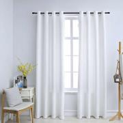 vidaXL Lystette gardiner med metallringer 2 stk offwhite 140x225 cm