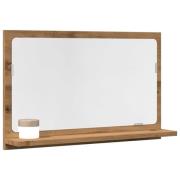 vidaXL Baderomshylle med speil artisan eik 60x11x37 cm konstruert tre