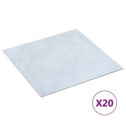 vidaXL Selvklebende gulvplanker 20 stk PVC 1,86 m² hvit marmor