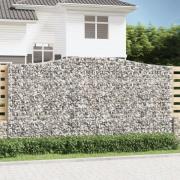 vidaXL Gabionkurver buede 5 stk 400x50x200/220 cm galvanisert jern