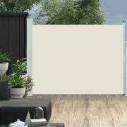 vidaXL Uttrekkbar sidemarkise 140x500 cm kremhvit