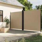 vidaXL Uttrekkbar sidemarkise beige 200x600 cm