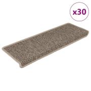 vidaXL Selvklebende trappematter sisal 30 stk 65x21x4 cm mørk beige