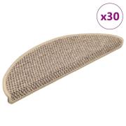 vidaXL Selvklebende trappematter sisal 30 stk 56x17x3 cm mørk beige