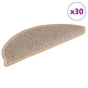 vidaXL Selvklebende trappematter sisal 30 stk 56x17x3 cm lysebeige