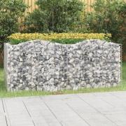 vidaXL Buet gabion høybed 200x100x100 cm galvanisert jern