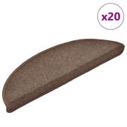 vidaXL Trappematter 20 stk kaffe brun 56x17x3 cm