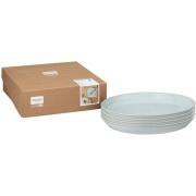 Denby Kiln Green, sett med 4 middagstallerkener