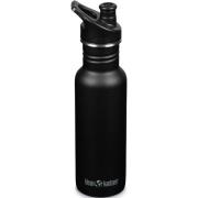 Klean Kanteen Vannflaske Classic Smal med Sportslokk Svart 532 ml.