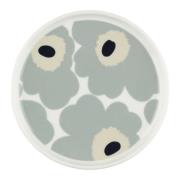 Marimekko Unikko tallerken 13,5 cm, hvit/grå/sand/blå