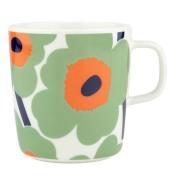 Marimekko Unikko kopp 4 dl, white/sage/orange/dark blue