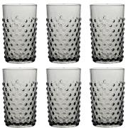 Klimchi - Hobnail glass 20 cl 6 stk grey smoke