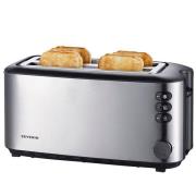 Severin - Brødrister med lang rille AT2509 4 skiver 1400W rustfritt st...