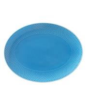 Lyngby Porcelæn - Rhombe Color oval serveringsfat 28,5x21,5 cm blå